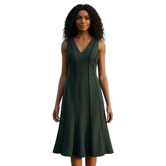 Adelyn Rae Sleeveless Fit And Flare V-neck Stretchy Minimalist Dress Size M - Picture 1 of 10